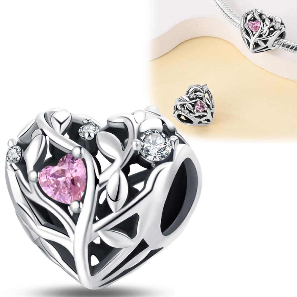 

Beautiful Butterfly Heart Rose Pendant Original Charms Copper Beads Fit Bracelet Women Jewelry Gift Making Accessory Diy