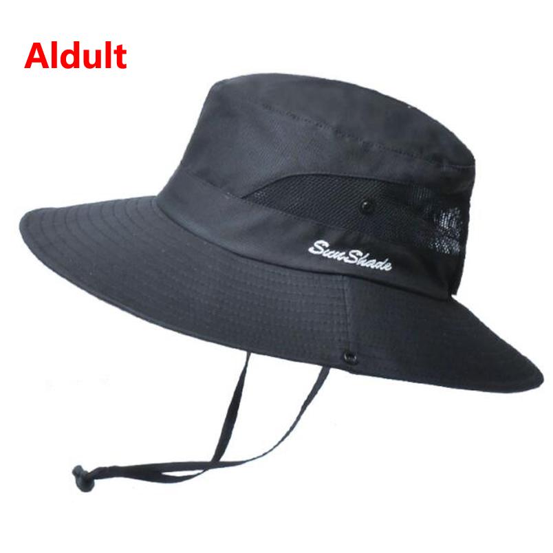 

Унисекс, летняя черная шляпа-ведро с широкими полями, уличная УФ-защита, UPF 50+, шляпа от солнца, мужская и женская панама, складная шляпа для рыбалки 56-58CM
