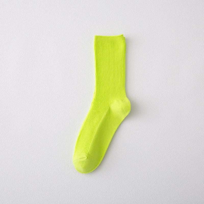 Female Autumn Fashion New Colorful Candy Color In The Tube Pile Socks