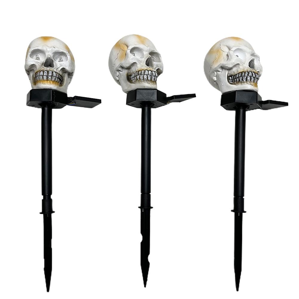 Solar LED Halloween Skeleton Decoration Stakes Glowing Skeleton Head Skeleton Lamp Outdoor Lawn