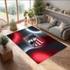 Athletic Bilbao Football Print Crystal Velvet Rug, Comfortable Water Absorbent Non Slip Indoor Floor Carpet