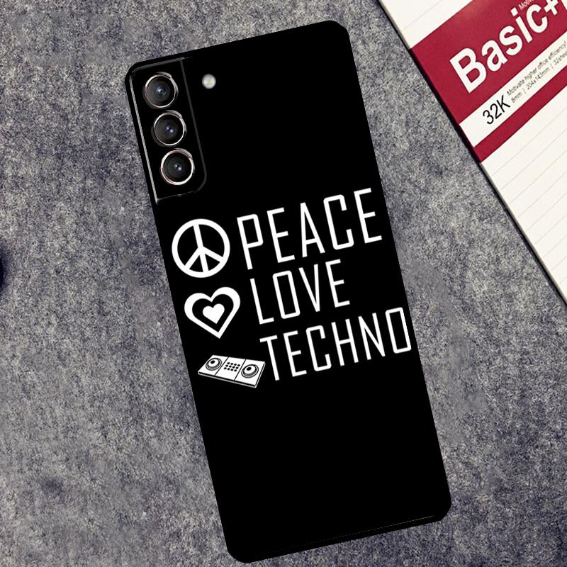 Love Techno Music Quotes Case For Samsung Galaxy S24 S26 Ultra S10 S20 S21 S22 S23 Plus S25 FE S25 Ultra Cover Coque