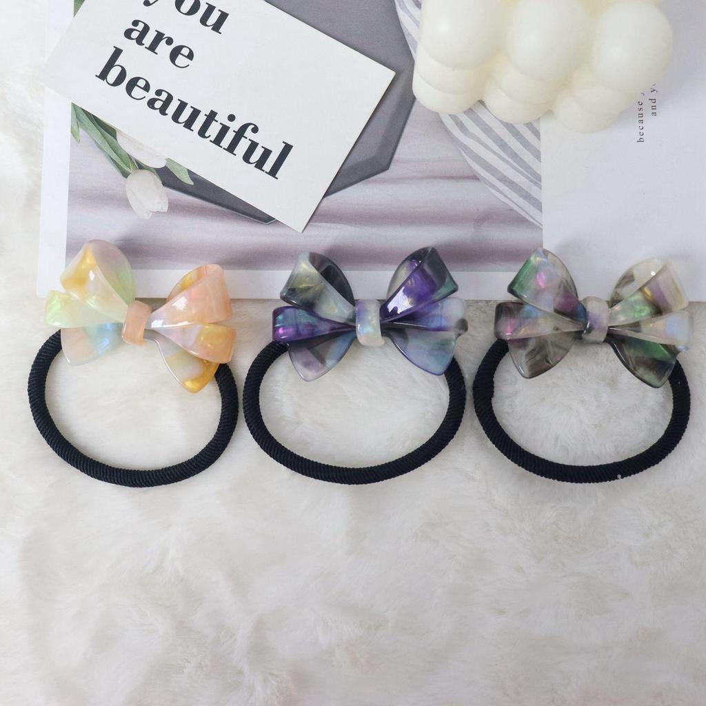 Nan Rui Three-Layer Acetate Bow Hair Tie - Cute & Elastic Hair Accessory
