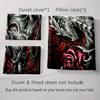Dragon rose motif Bedding Duvet cover sets Duvet covers Pillowcases gifts (1 * Duvet Cover 2 * Pillowcases, without duvet insert)