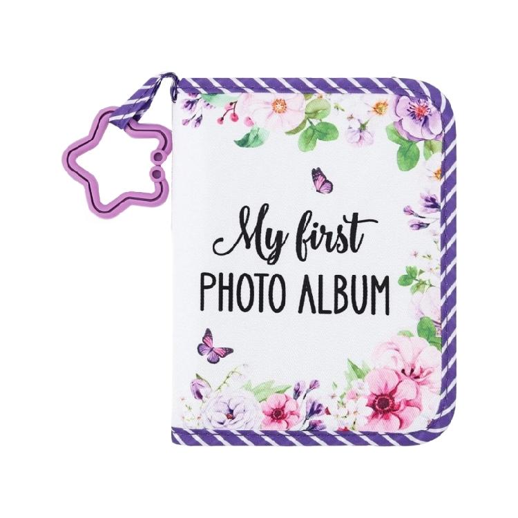 

Chewable Rings Baby Memory Picture Book Cute Floral Print First Year Photos Album Soft Fabric with Safety Mirror Gift 1