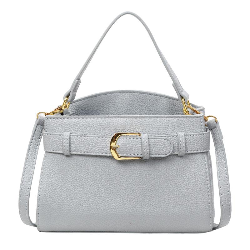 Premium Lychee Pattern Small Square Bag Women's 2025 New Summer Fashion Shoulder Bag Foreign Style Belt Buckle Handbag Bag