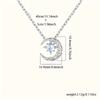 Luxurious Celestial Moon Pendant Necklace - 925 Sterling Silver with Synthetic Blue Zirconia, Perfect Gift for Women in Everyday Life
