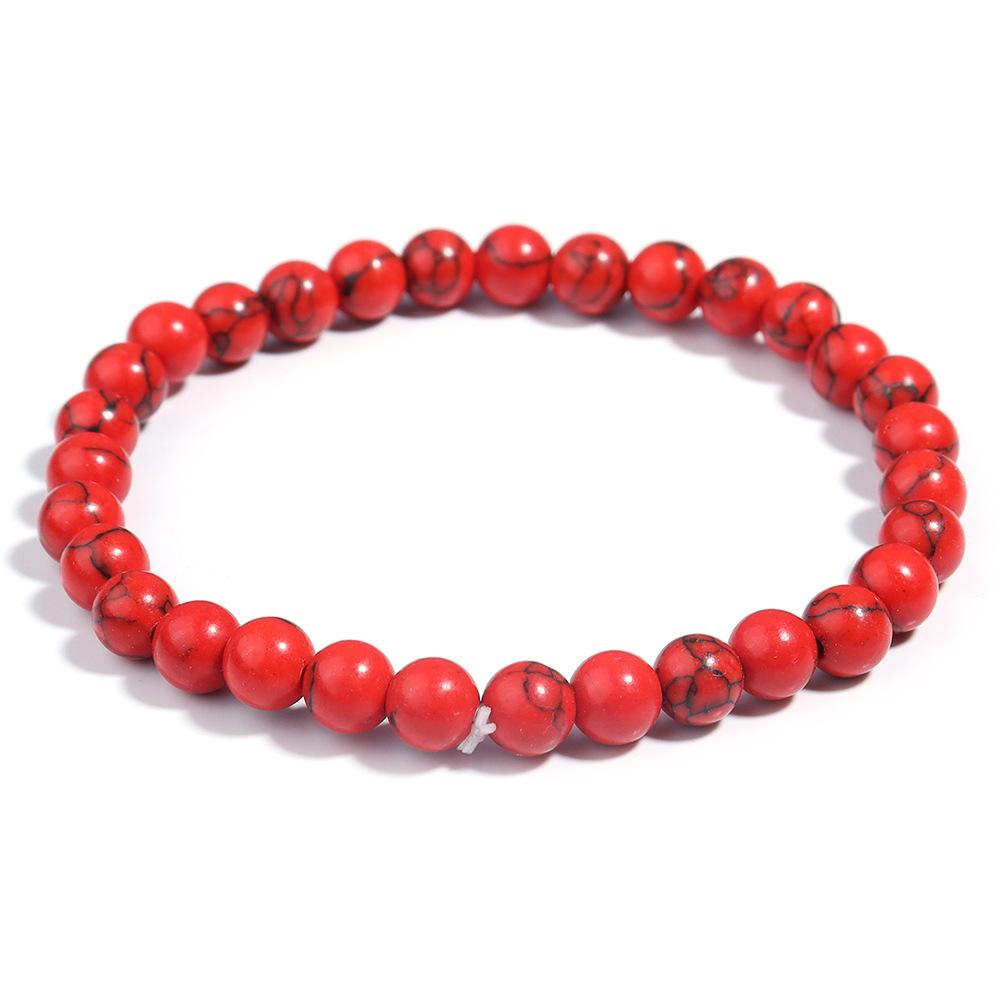 4/6/8/10mm Naturstein Rote Perlen Armbänder Für Männer Frauen Elastisches Seil Armband Yoga Meditation Gebet Reiki Schmuck