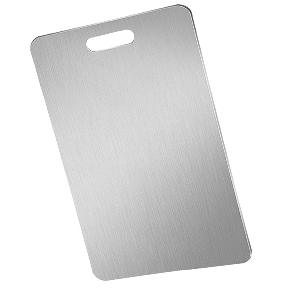 

Разделочная доска из нержавеющей стали, кухонные доски для столешницы, кухонная утварь, приготовление пищи, разделка, домашняя металлическая детская посуда для мяса 34X23CM серебряный
