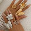 Ingemark 5 Styles Creative Boho Metal Butterfly Flowers Ring for Women Fashion Statement 2025 Adjustable Finger Ring Wed Jewelry