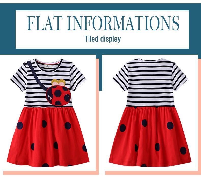 2026 Summer Girls' Knit Short Sleeve Dresses - European and American Styles