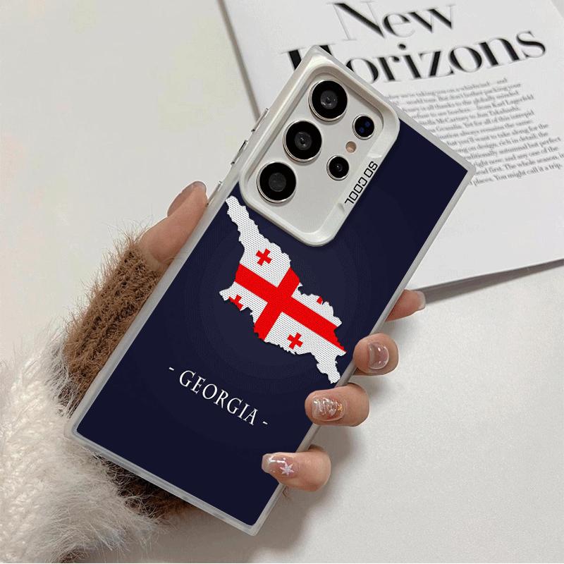 

Georgia Passport Flag Soft Phone Case for Samsung Galaxy S24 S25 FE S26 Edge S23 Ultra S22 Plus S21 + Shockproof Cover Back Shel Samsung S24 Plus