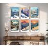 KROEY Ski Poster Apres Ski Snowy Mountain Posters Vintage Ski Canvas Wall Art For Modern Family Bedroom Living Room Dorm Classroom Office Decor