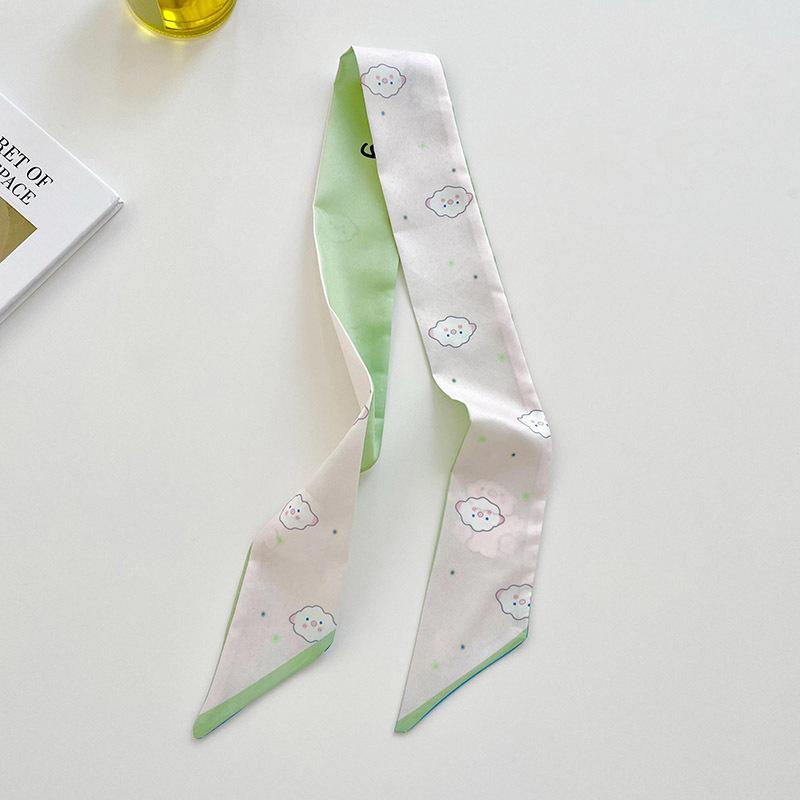 Long silk scarf, high-end new versatile hair tie streamer, atmosphere ribbon, spring and summer decorative scarf, tied bag streamer