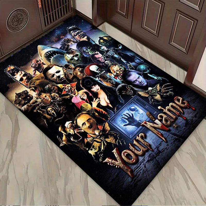 Name Custom Horror Themed Carpet Rug for Living Room Bedroom Home Sofa Decoration,Kids play Non-slip Floor Mat