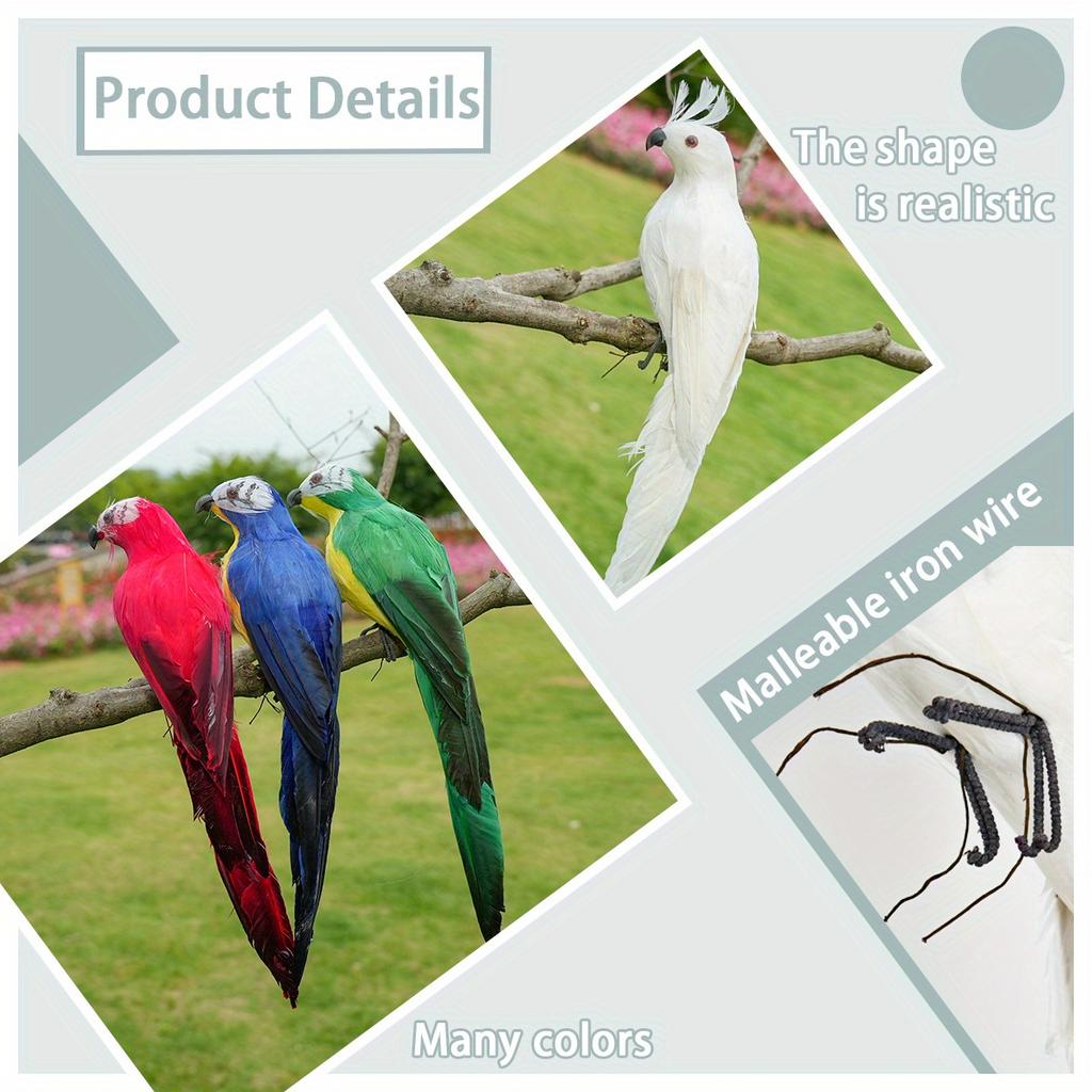25/35cm handcrafted simulated creative parrot feather lawn small statue decoration animal bird garden bird accessory decoration