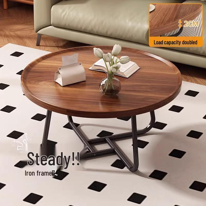 Minimalist Luxury Round Coffee Table – Modern Adjustable Small Tea Table for Living Room