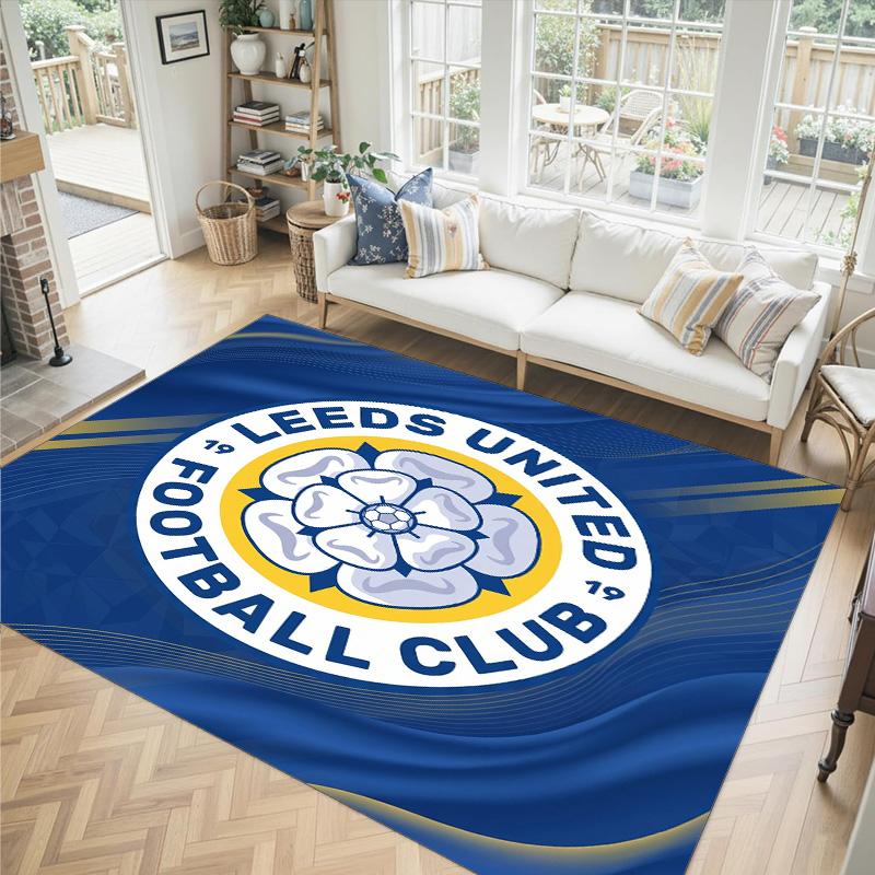 Leeds United Design Crystal Velvet Carpet Cozy Non?Slip Printed Rug For Bedroom Living Room Entrance