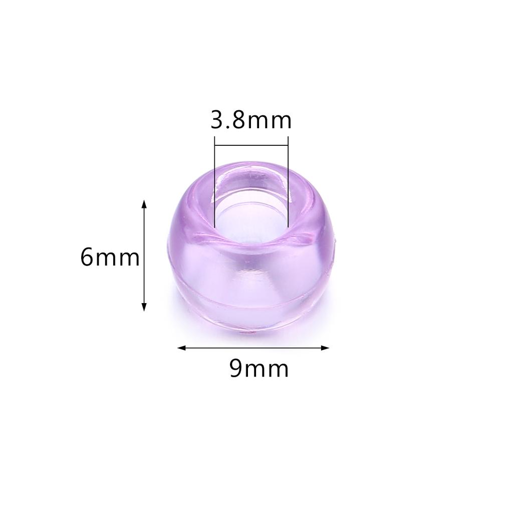 200pcs Transparent Acrylic Beads 6x9mm Big Hole Loose Spacer Beads For Jewelry Making DIY Necklace Bracelets Key Chain Supplies