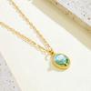 Cross-border New French Style Vintage Imitation Pearl Oil Drop Pendant Light Luxury Copper Enamel High-end Painted Flower