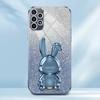For Samsung Galaxy A73 5G Case Cartoon Rabbit Hidden Pull-out Kickstand Phone Cover