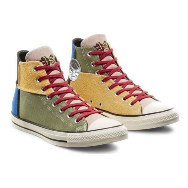 Converse Chuck Taylor All Star BHM Comfortable and Versatile High-Top Canvas Shoes Unisex Colour Blocking