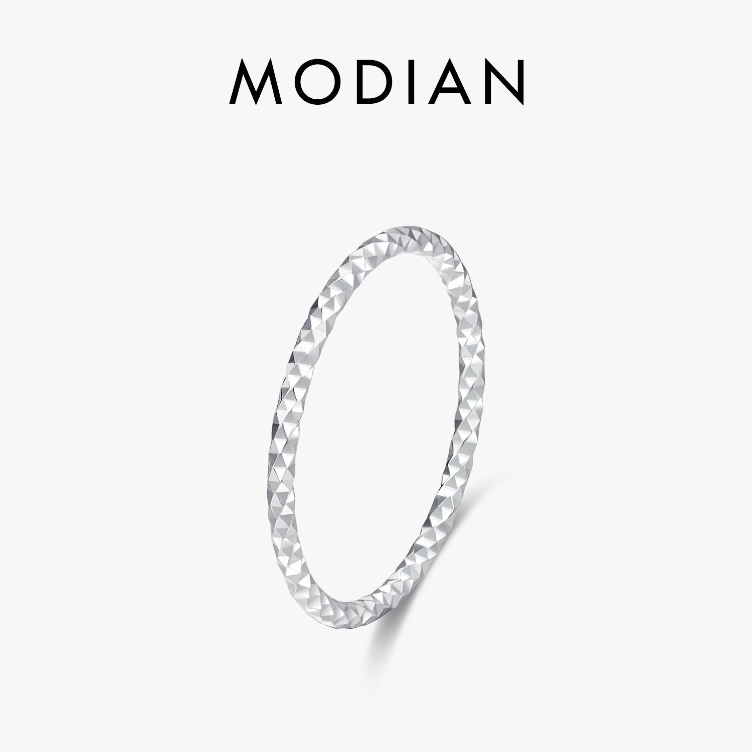 

925 Sterling Silver Wavy Sparkling Simple Ring Trendy Stackable Charm Ring Platinum Plated Fine Jewelry For Women Gifts 4.5