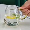 320ml/350ml Transparent Glass Handle Cups Vertical-patterned Cups Diamond Cups Two Exquisite Cups  Camping Equipment  Outdoor