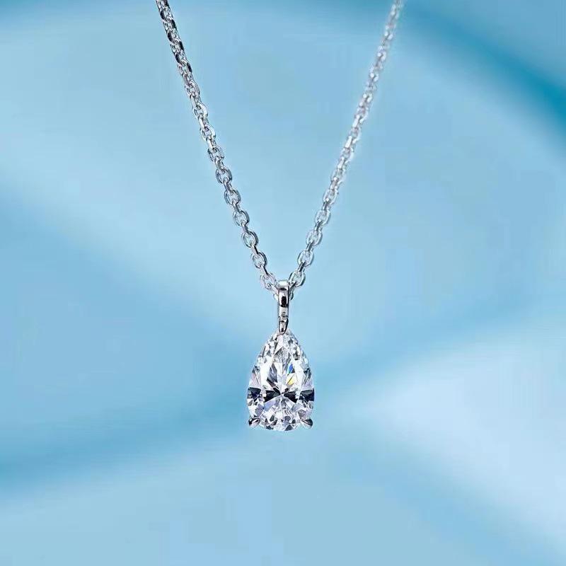 Lulu Tong 2022 Pear-Shaped Sterling Silver Pigeon Egg Necklace for Women