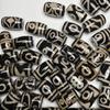 Personalized Retro Cultural Dzi Beads Totem Patterned Bracelet & Agate Necklace Accessories.