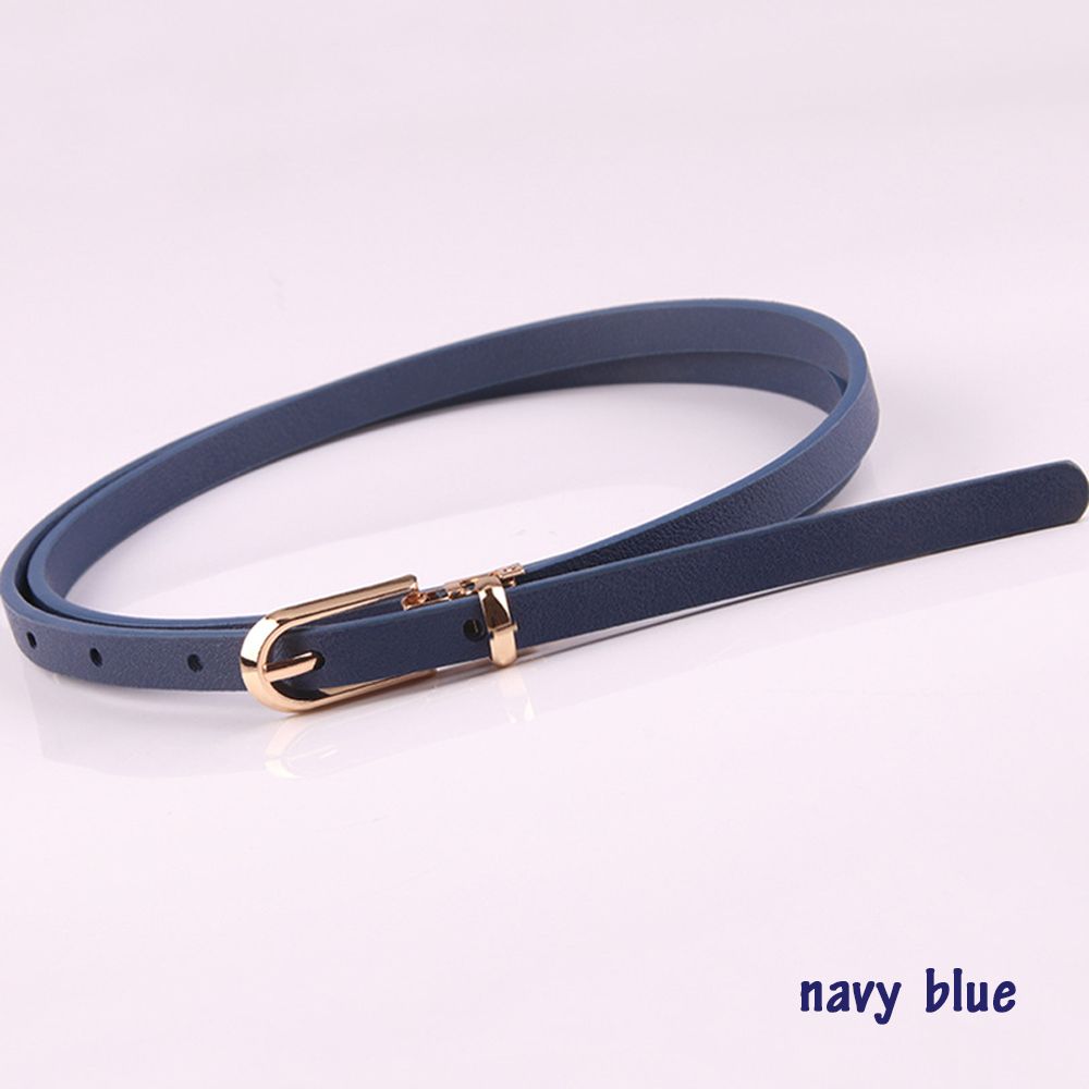 Fashion Graceful Candy Color Thin Skinny Waistband Faux Leather Belts Dress Strap Adjustable Belt