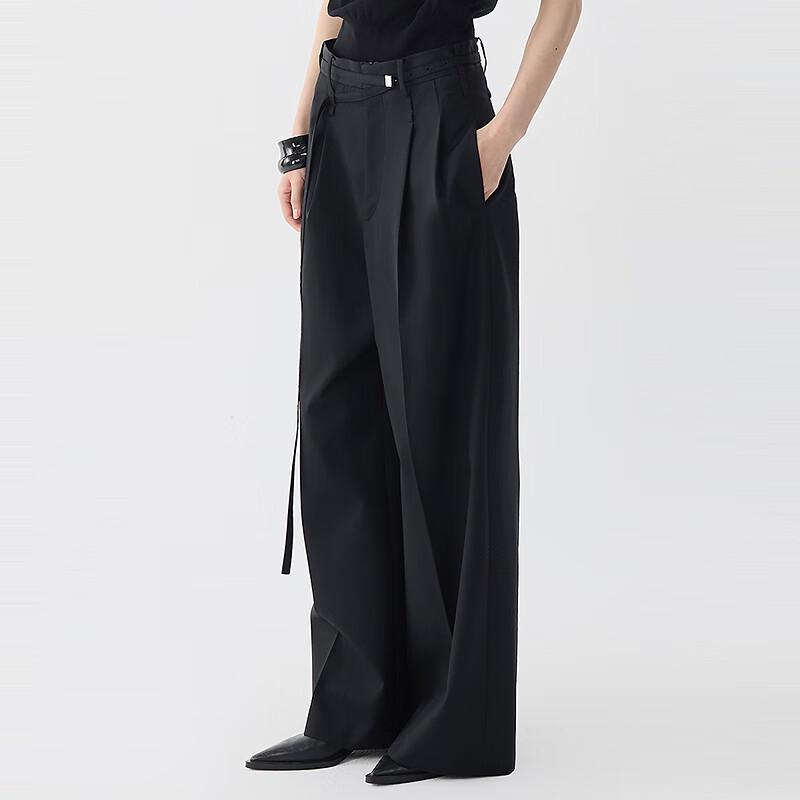 JNBY Women's Loose Wide-Leg Wool Blend Casual Pants