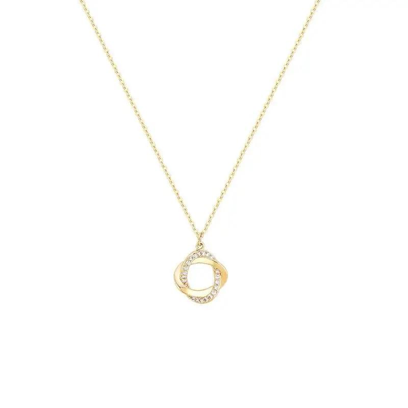 Fashion Cross Rotating 925 Sterling Silver Pendant Chain 14k Gold Plated Necklace Gold Necklace for Women Fine Jewelry