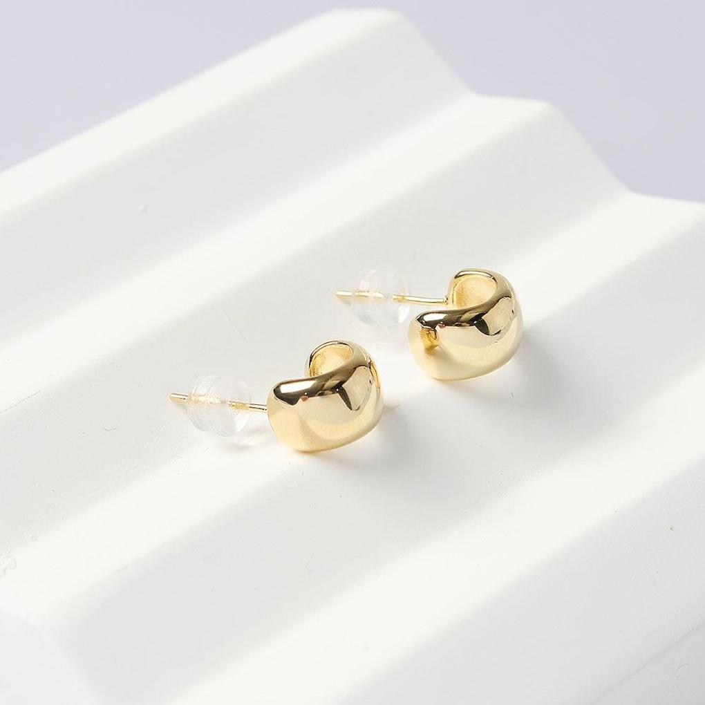 Women's Accessories Silver 925 Gold Plated Volume Earrings