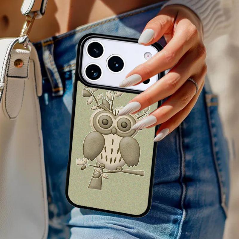 Fashion Cartoon Owl Phone Case For iPhone 17 Air 14 15 13 12 Max Cover For Apple 14 15 16 16e 11 Pro Max Plus Coque
