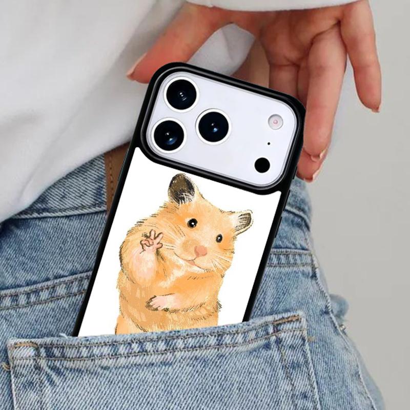 Cute Lovely Pet Hamster Phone Case for iPhone 16e 15 14 13 12 17 Pro Max Plus Air 17pro Cover Coque
