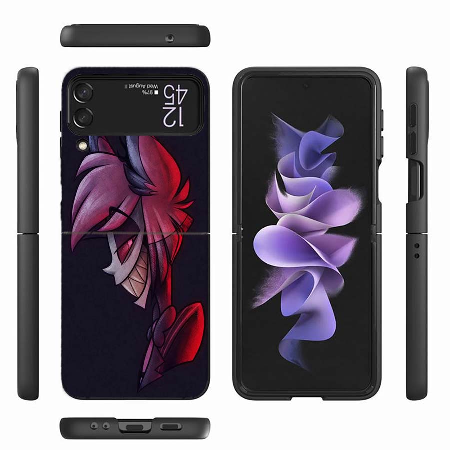 Hazbin Hotels Phone Case For Samsung Z Flip 6 7 5G Z Flip 5 Galaxy Z Flip 3 4 5G ZFlip Shockproof Hard Cover TPU PC Coque Capa S
