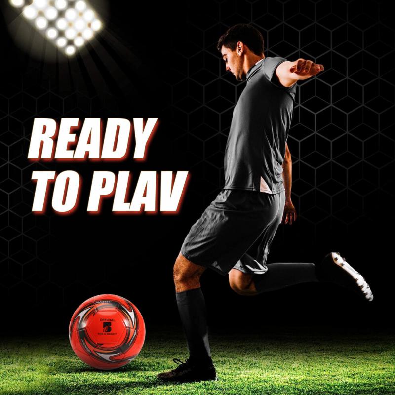 Professioneller Fußball Größe 5 Offizieller Fußball Trainingsfußball Wettkampf Outdoor Fußball Rot