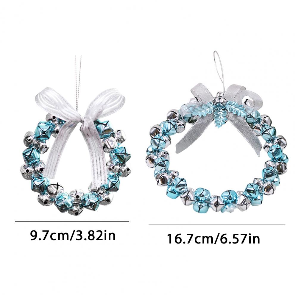 Christmas Bell Wreath Multi-scene Christmas Decoration Christmas Beaded Bell Wreath with Jingle Bells Bow Ornament for Home Tree