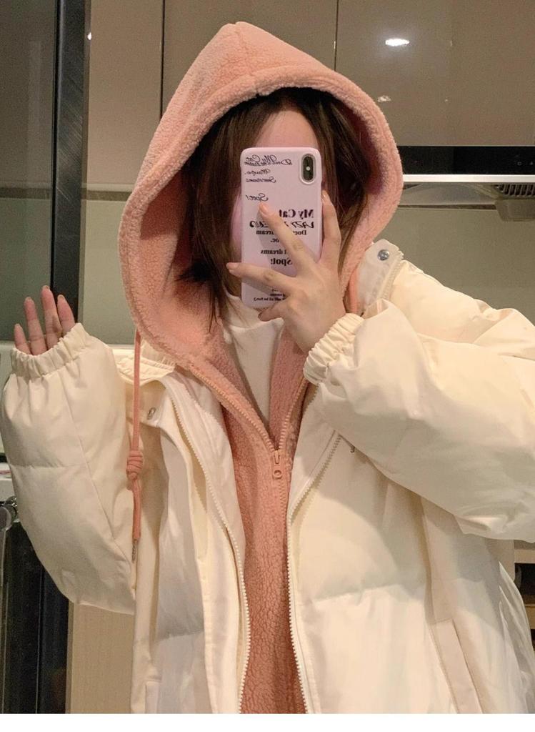 2025 Women's Oversized Down Cotton Jacket - Trendy Thickened Two-Piece Winter Outerwear