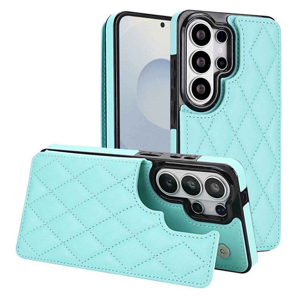 Cartera de Piel con Ranura para Tarjetas Magnéticas de Lujo para Samsung S26 Ultra Edge S24 Plus S25 FE A56 A36 A16 Funda tipo Bolsillo con Soporte de Diamante