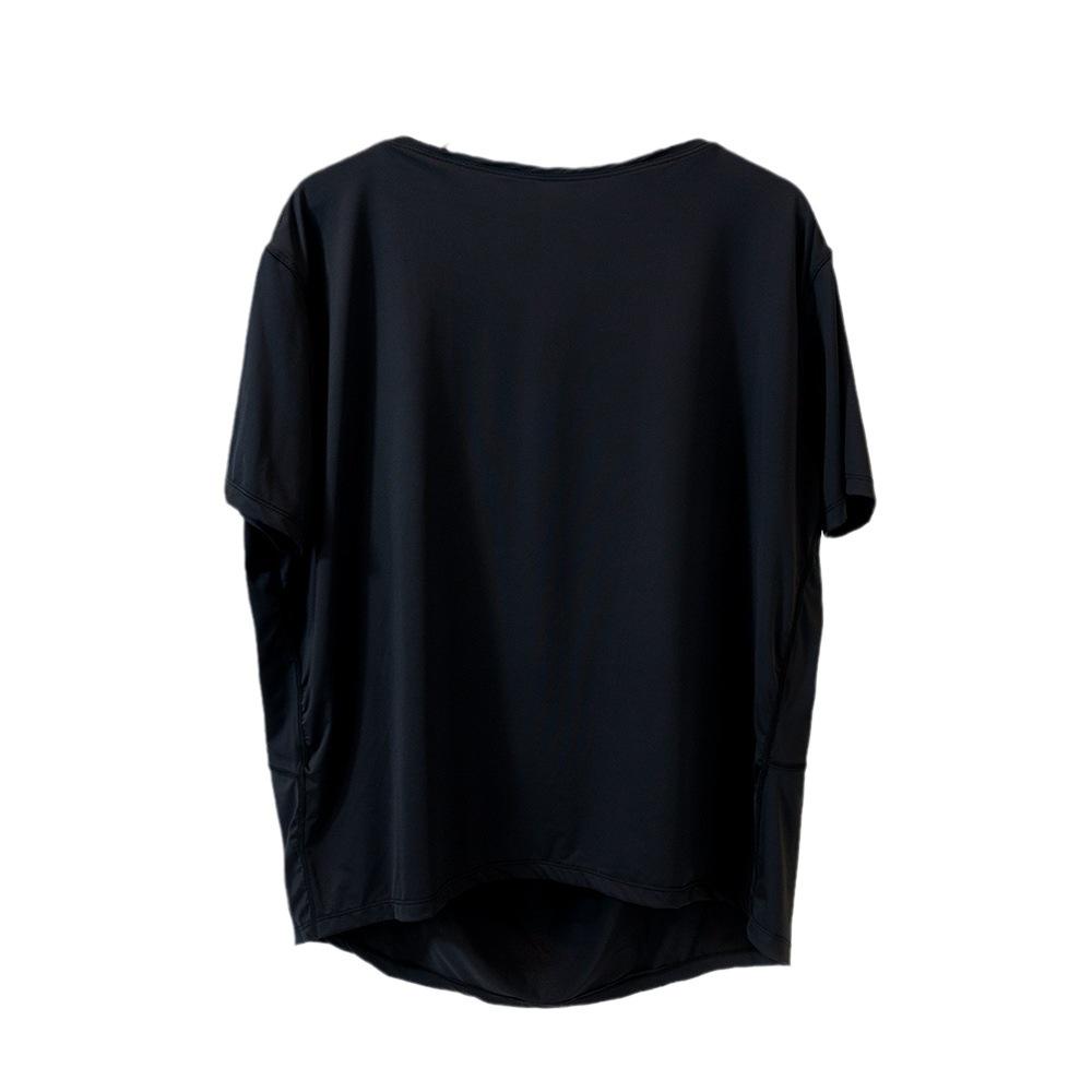 Schnelltrocknendes Eis-Seiden-Yoga-T-Shirt: Dehnbar, Weich, Rundhalsausschnitt, Sonnenschutz, Schlankmachende Passform für Sommer-Fitness