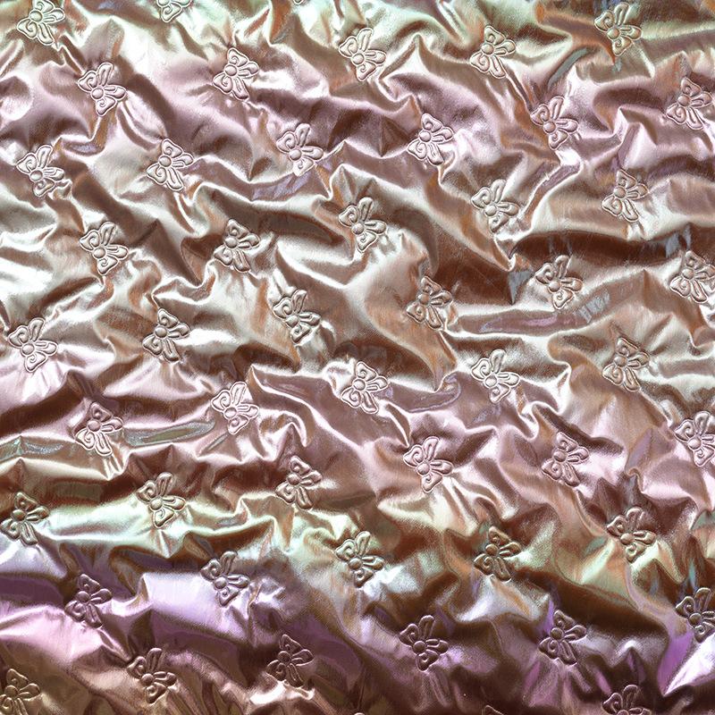 20/50/100cm*140cm 2mm PU Leather Quilting Fabric Ultrasonic Butterfly Embossing Cotton Lining Fabric for DIY Sewing Luggage Bags