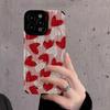 Red White Love Heart Silicone Case For Samsung Galaxy S22 Plus A52 A54 5G A53 A34 A51 A23 A32 A31 A71 A72 A73 A14 A13 A12 S21