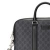 Gucci Vintage Logo Stripe Webbing Canvas And Leather Briefcase Men Bags Black 474135-K5RLN-1095