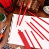 48Pcs Red Marking Pencil Red Glass Marking Pencil Carpenter Pencil Red Wooden Grease Pencil Wax Pencil Red Crayon Pencils Artist