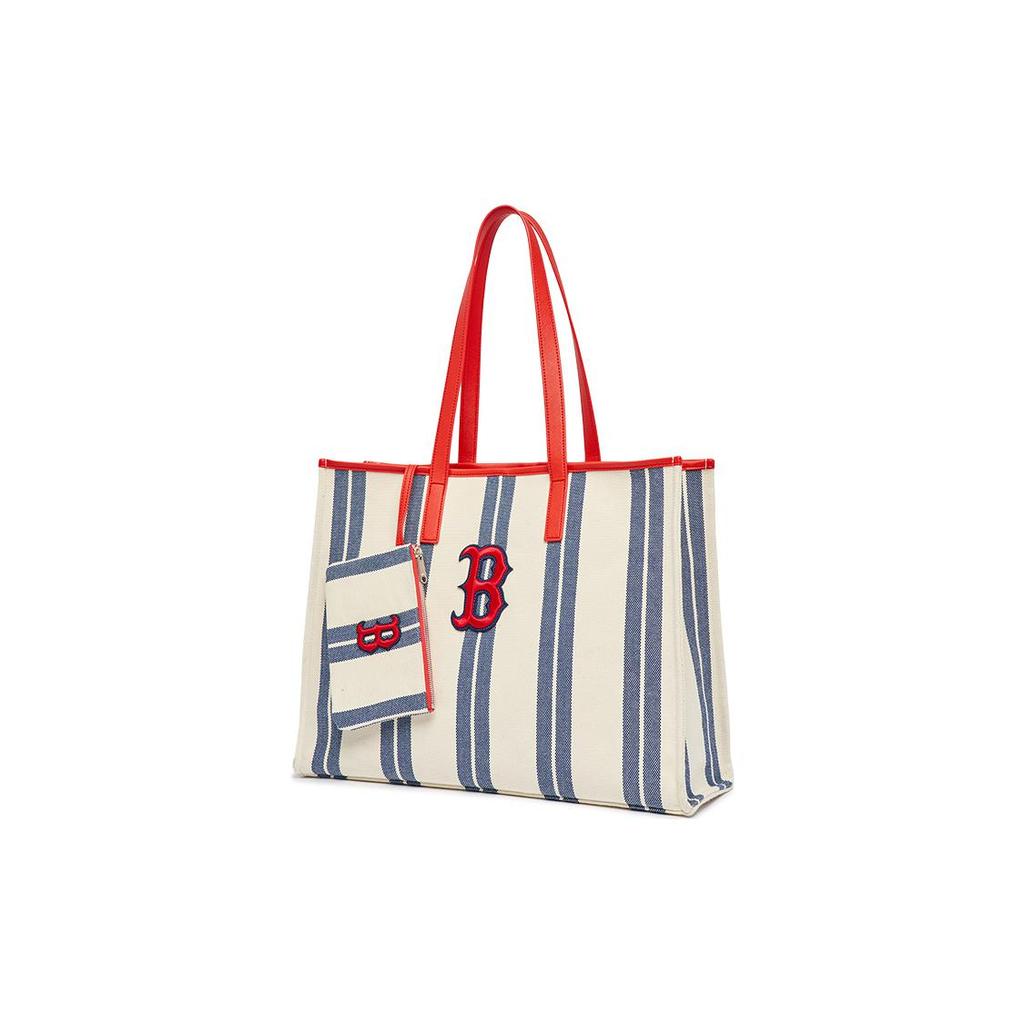 New MLB Canvas Bag, Tote Bag, Shopping Bag, Dumpling Mother Bag, Handbag, Shoulder Bag Unisex Light Navy Blue 3AORL03