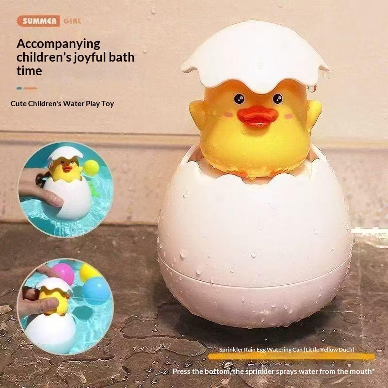 Cartoon Egg Shell Sprinkler Bath Toy Cute Animal Water Spray Play Toy Plastic Bathtub Game Toy For Baby Kids Shower Pool Time
