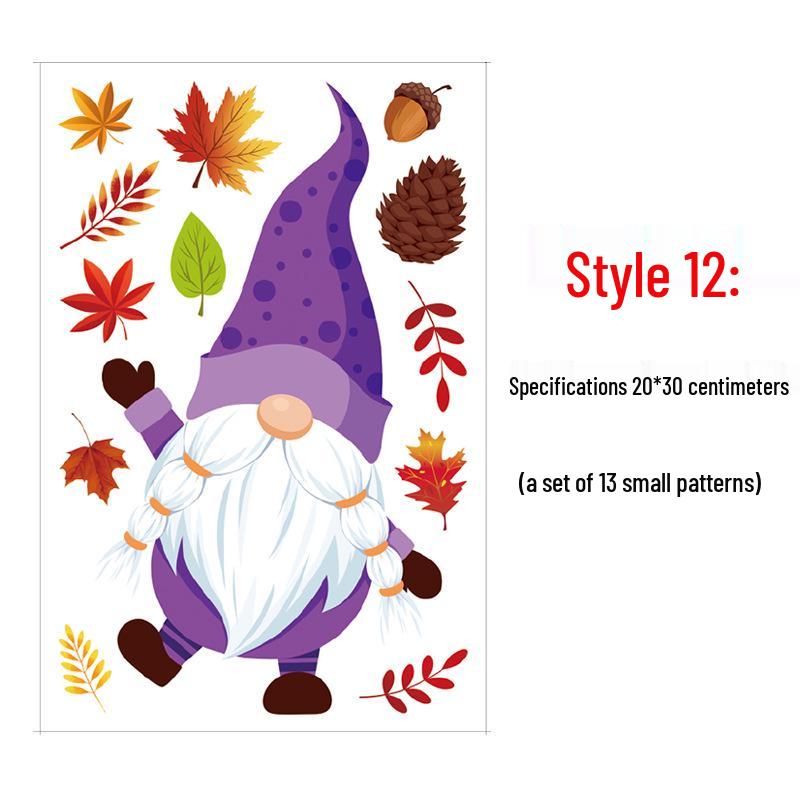 Thanksgiving Turkey & Autumn Maple Leaf Wall Stickers