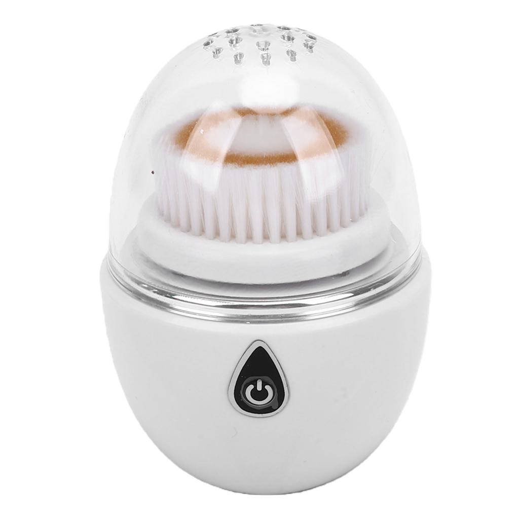 Electric Facial Cleansing Brush with Vibration Water Proof Portable Rechargeable Facial Cleaning Tool White